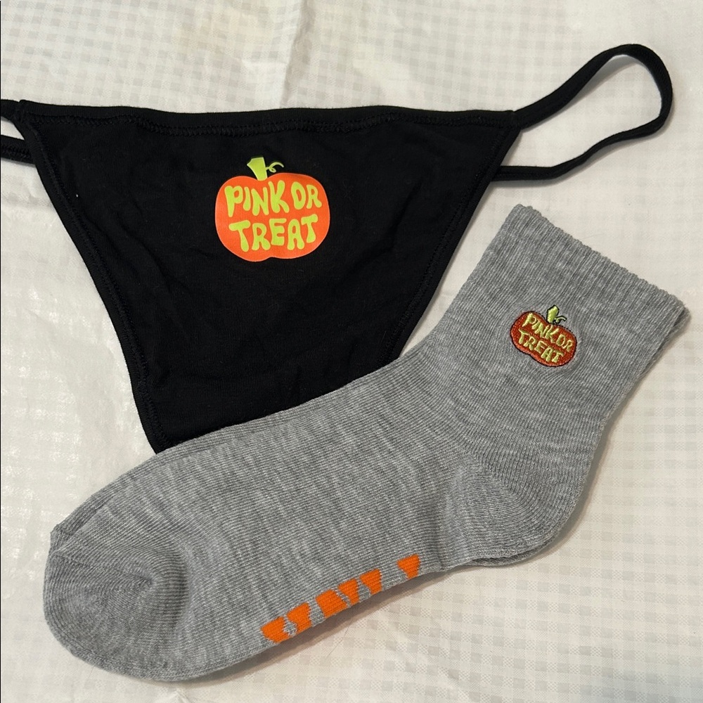 PINK Victoria's Secret Halloween Black and Gray Set